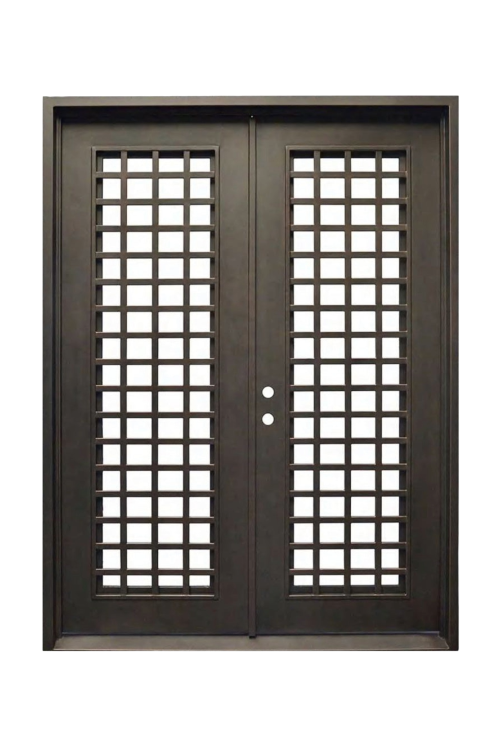 Castellan Grid Iron Door – Industrial Iron Door with Grid Design
