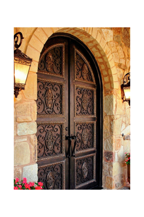 Tuscany Manor Double Iron Door – Handcrafted Iron with Timeless Arch Design