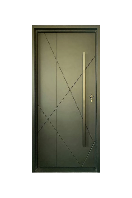 Terra Verde Modern Single Iron Door – Minimalist Ironwork Design