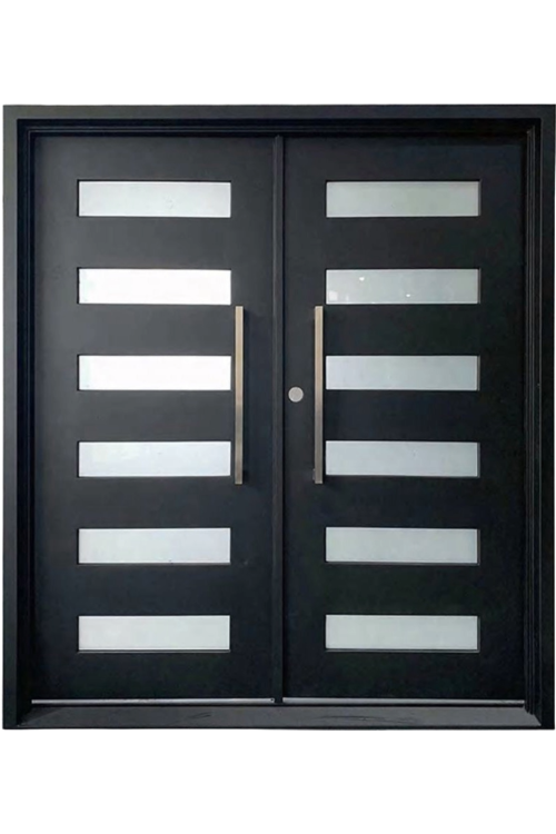 Broadway Double Iron Door – Bold Geometric Iron Design for Industrial Spaces