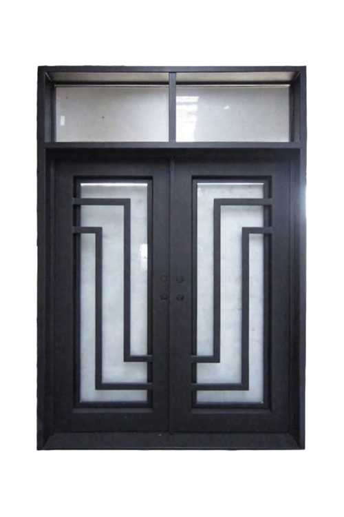 Avenue Double Iron Door – Custom Iron Design with Clean, Repetitive Lines