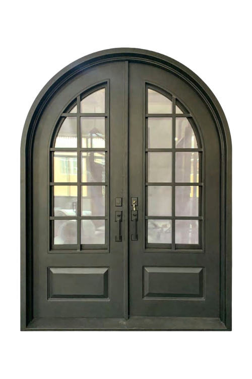 Montclair Arch Double Iron Door – Elegant Iron Arch Design for Grand Entrances