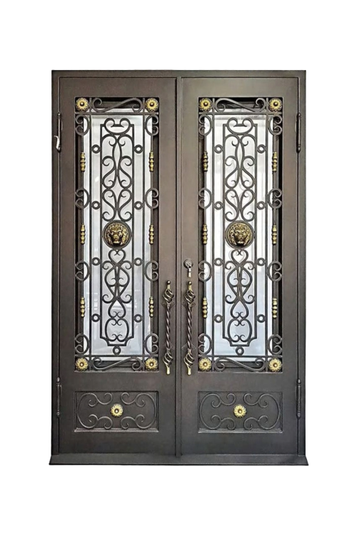 Lion’s Gate Double Iron Door – Majestic Ironwork with Regal Design