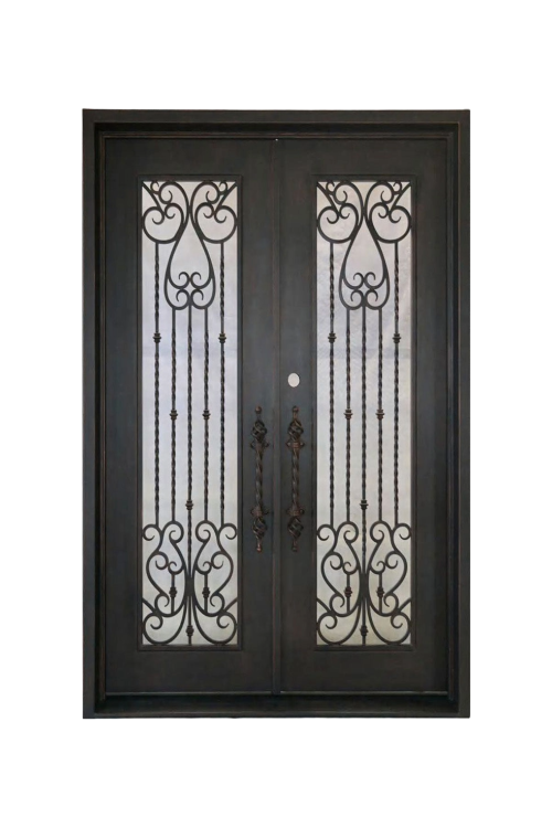 Kensington Double Iron Door – Luxury Ironwork with Elegant Architectural Balance