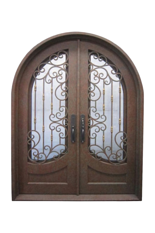 Rustic Trellis Double Iron Door – Vineyard-Inspired Design by Nationwide Iron Works
