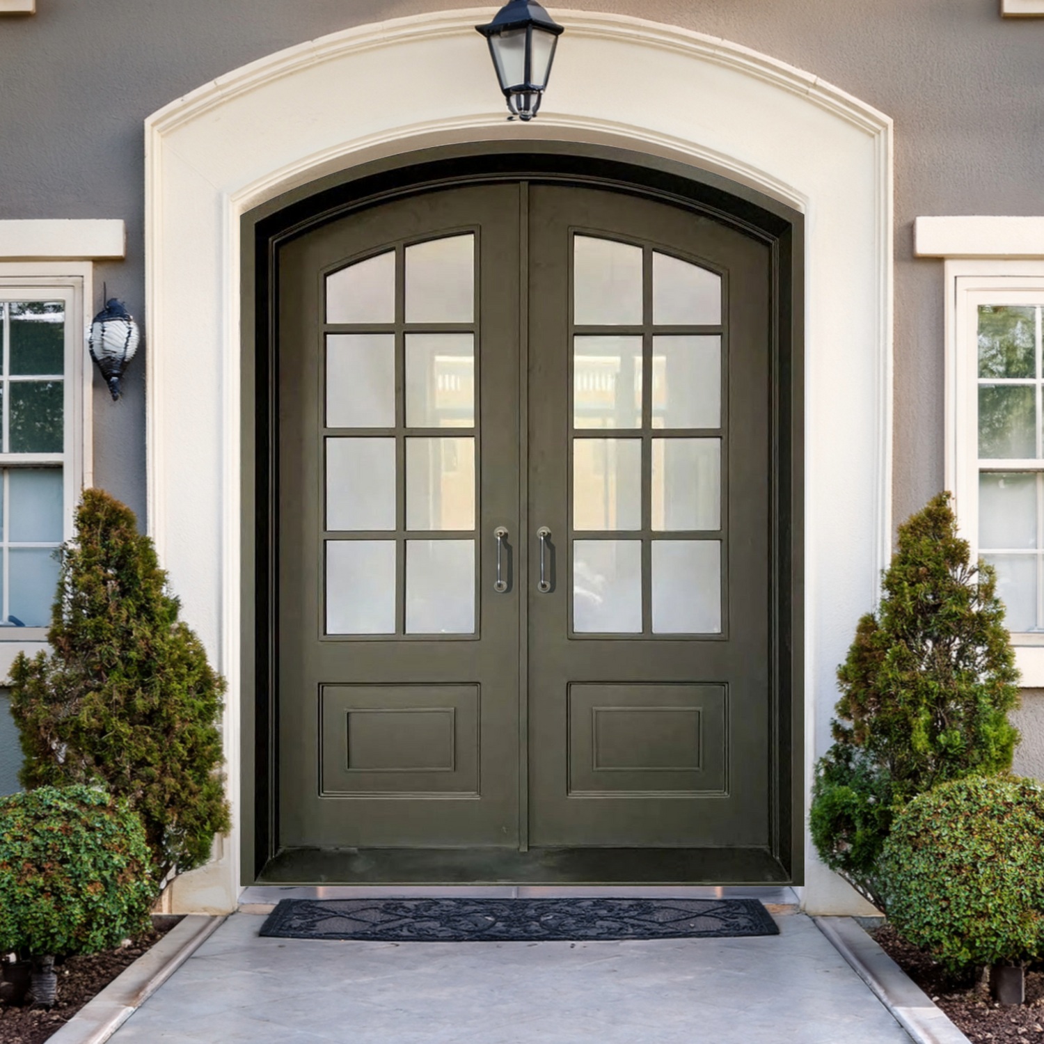 French iron patio doors with glass
