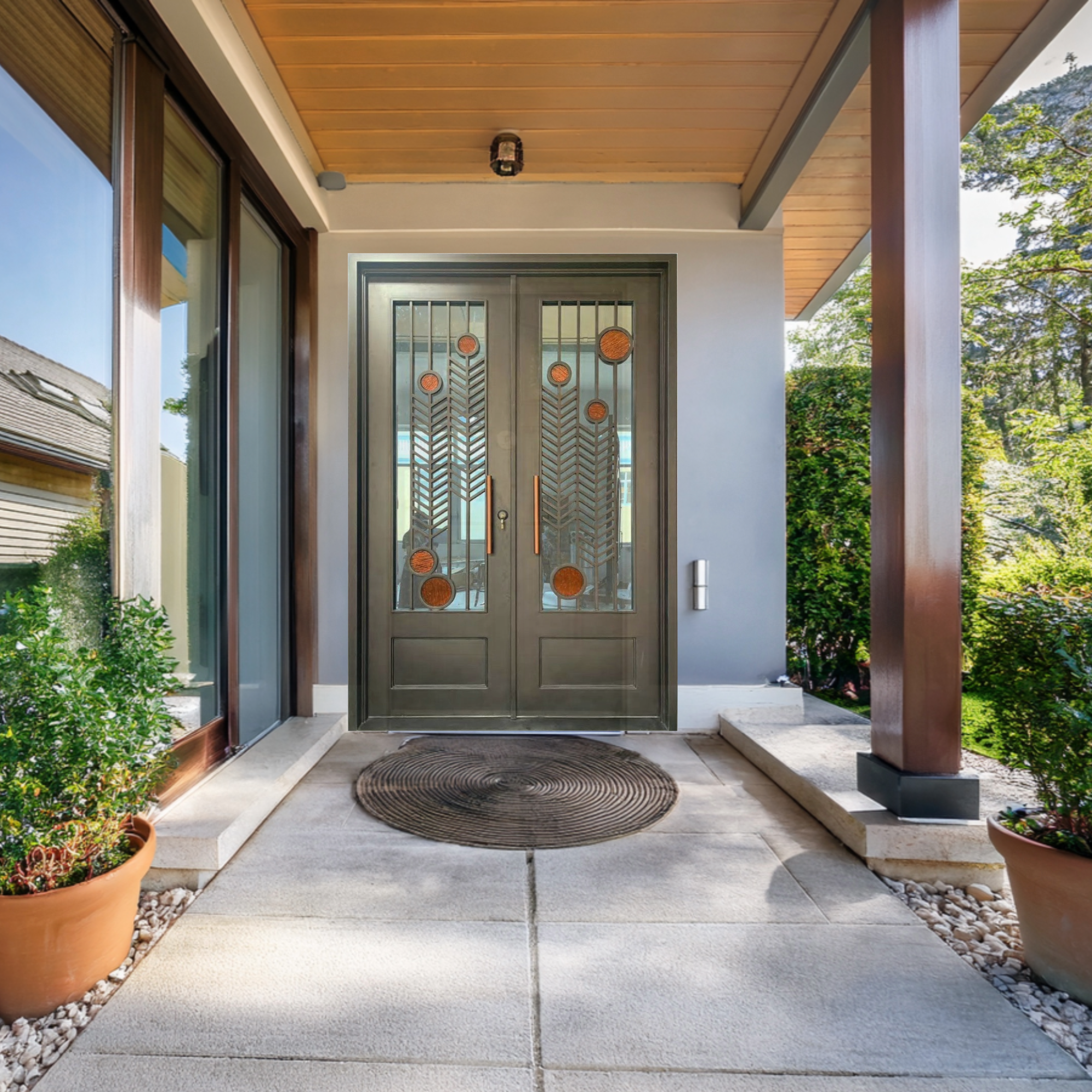 iron modern geometric door