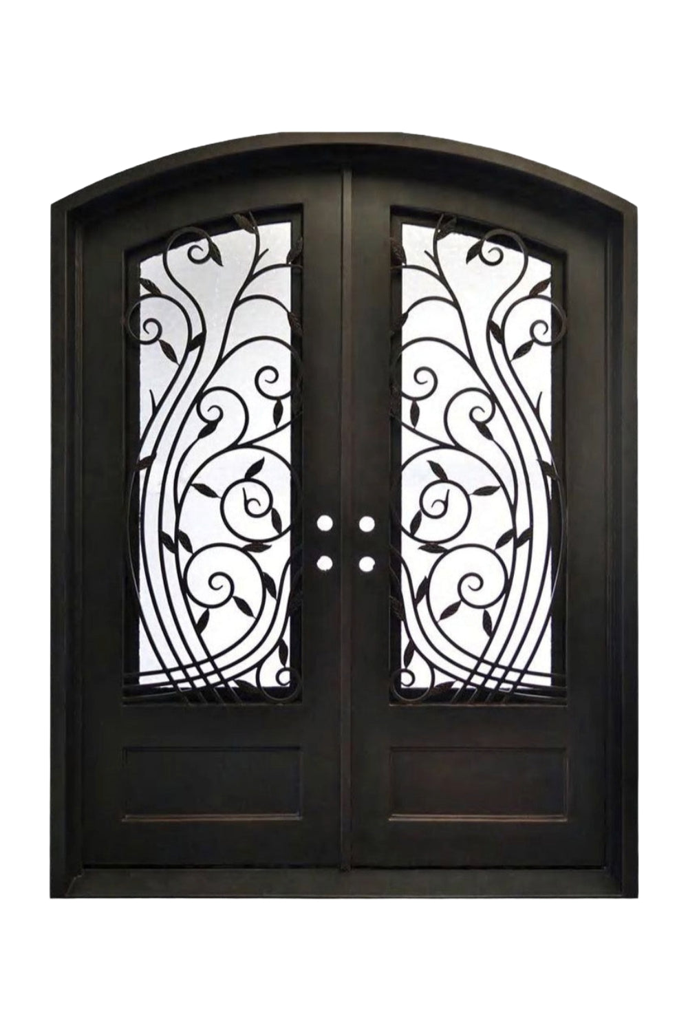 Elegant custom wrought iron double doors, offering style and durability.