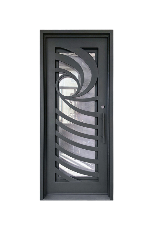 Vortex Single Iron Door – Spiraling Iron Design with Timeless Appeal
