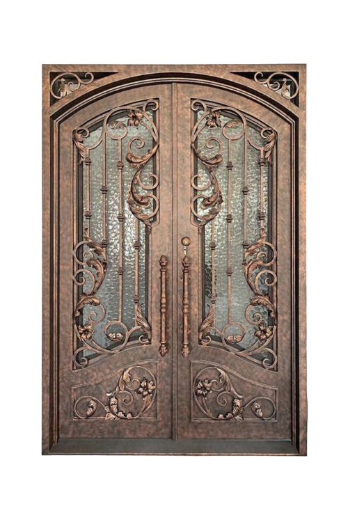 Gilded Vine Double Iron Door – Wrought Iron with Autumnal Design