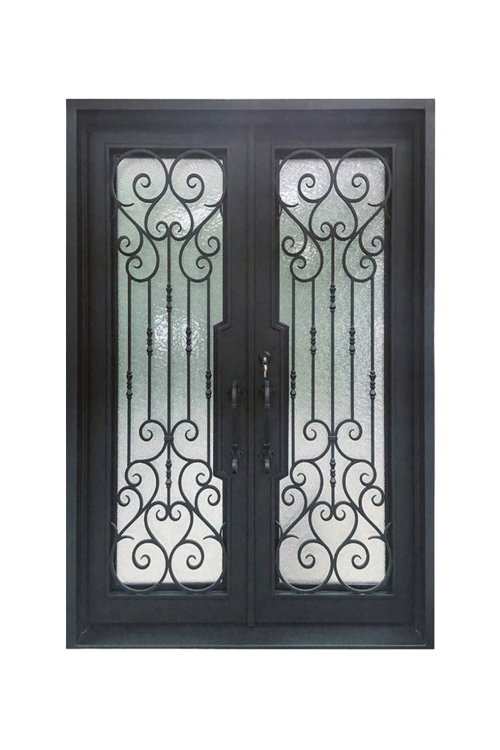 Imperial Bloom Double Iron Door – Botanical Ironwork with Handcrafted Elegance