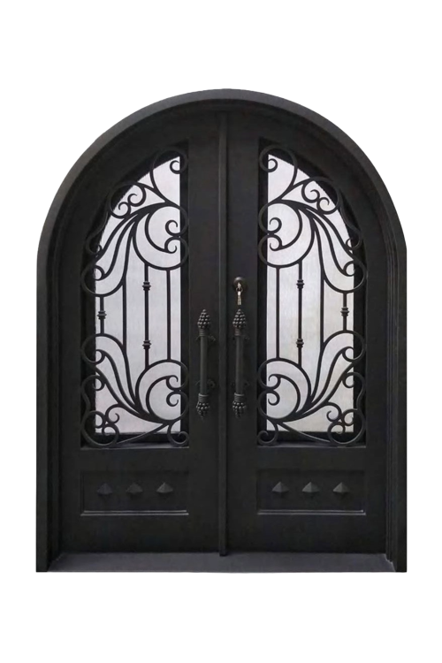 Regal Wave Double Iron Door – Curved Luxury Design by Nationwide Iron Works