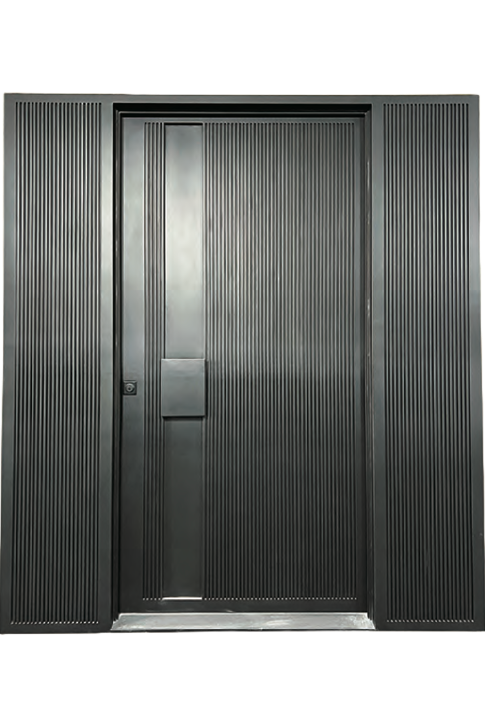 Linea Ribbed Iron Pivot Door