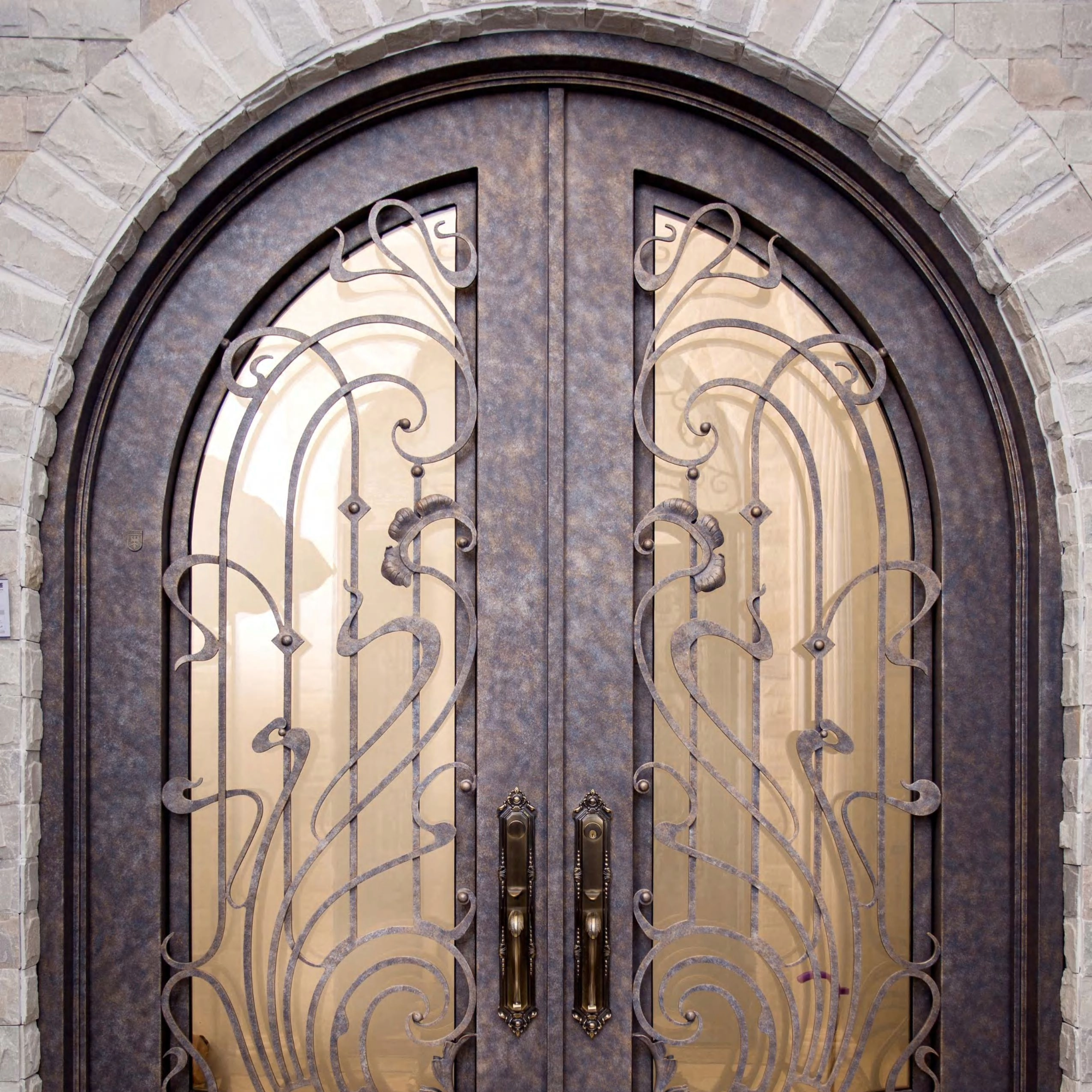 iron door with decorative flair