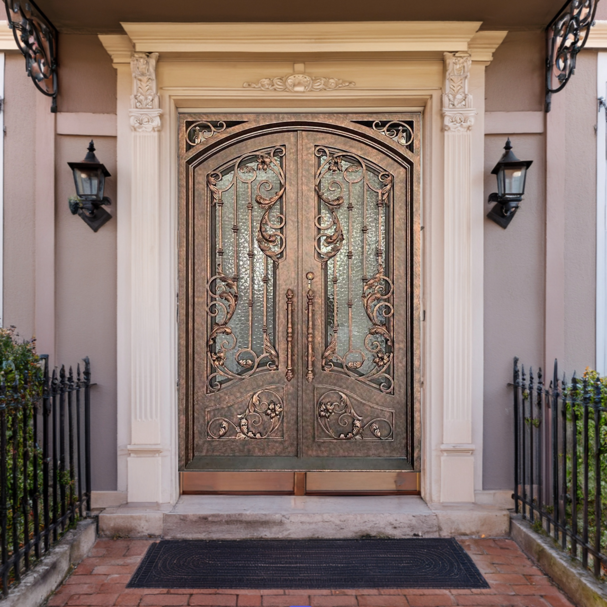 iron decorative door with rustic charm