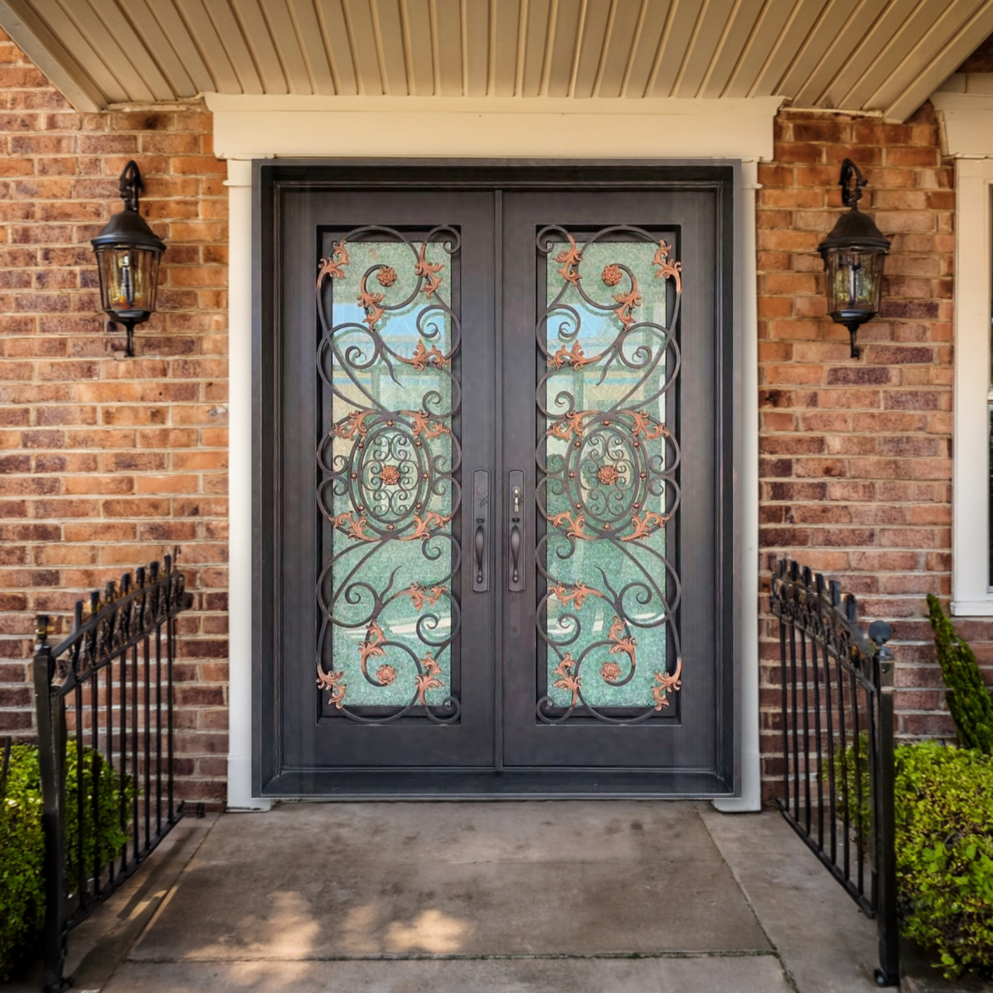Rustic iron doors bring autumn flair